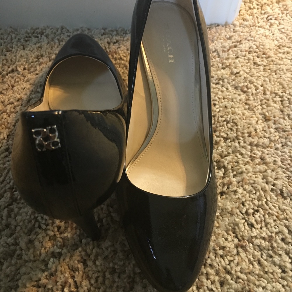 Coach Black Patent Leather Heels